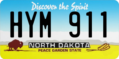 ND license plate HYM911
