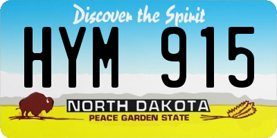 ND license plate HYM915