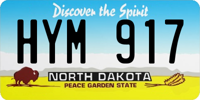 ND license plate HYM917
