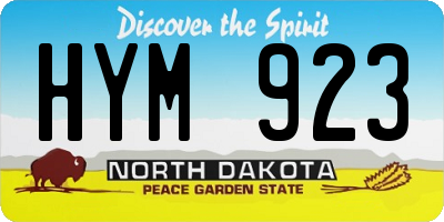ND license plate HYM923