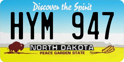 ND license plate HYM947