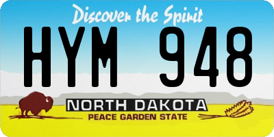 ND license plate HYM948