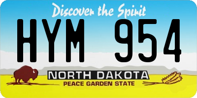 ND license plate HYM954
