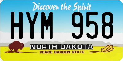 ND license plate HYM958