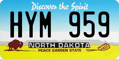 ND license plate HYM959