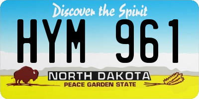 ND license plate HYM961
