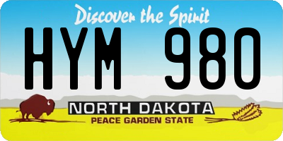ND license plate HYM980