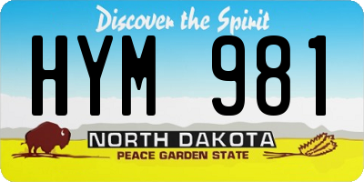 ND license plate HYM981