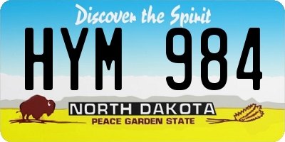 ND license plate HYM984