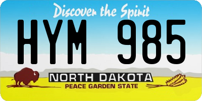 ND license plate HYM985