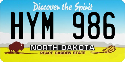 ND license plate HYM986