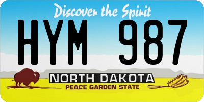 ND license plate HYM987