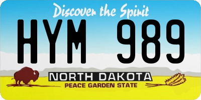 ND license plate HYM989