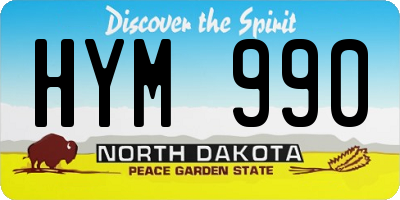 ND license plate HYM990