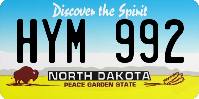 ND license plate HYM992