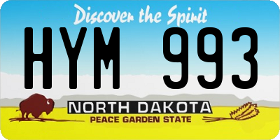 ND license plate HYM993