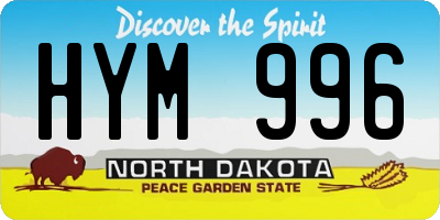 ND license plate HYM996