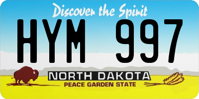 ND license plate HYM997