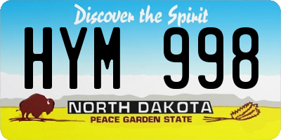 ND license plate HYM998