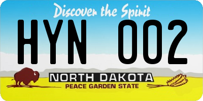 ND license plate HYN002