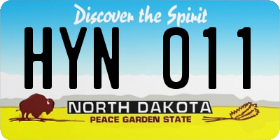 ND license plate HYN011