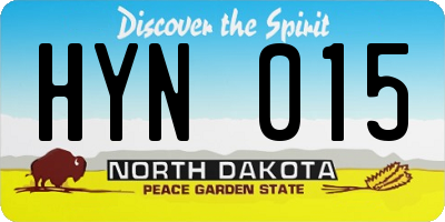 ND license plate HYN015
