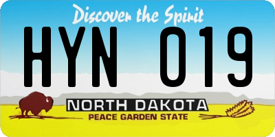 ND license plate HYN019