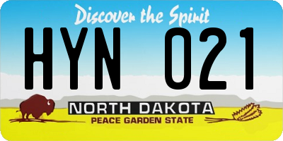 ND license plate HYN021