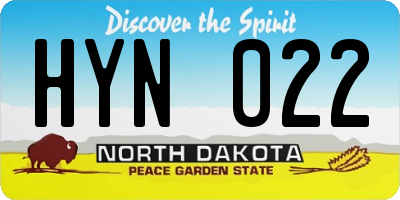 ND license plate HYN022