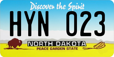 ND license plate HYN023