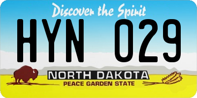 ND license plate HYN029