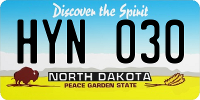 ND license plate HYN030
