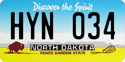 ND license plate HYN034