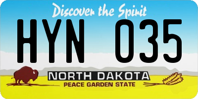 ND license plate HYN035