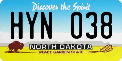 ND license plate HYN038