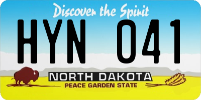 ND license plate HYN041