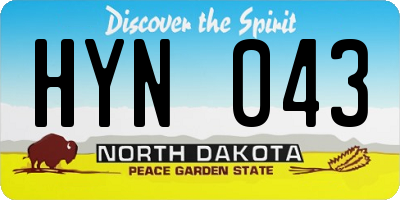 ND license plate HYN043