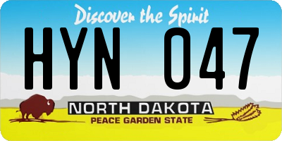 ND license plate HYN047