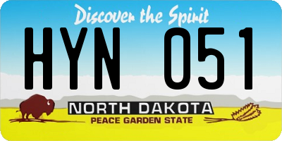 ND license plate HYN051