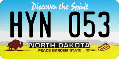 ND license plate HYN053
