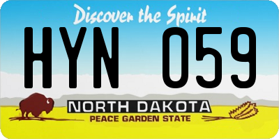 ND license plate HYN059