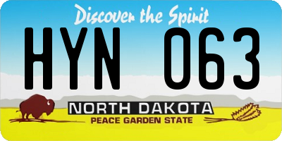 ND license plate HYN063