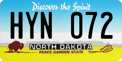 ND license plate HYN072