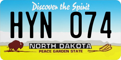 ND license plate HYN074