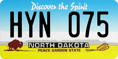 ND license plate HYN075