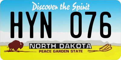 ND license plate HYN076
