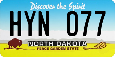 ND license plate HYN077