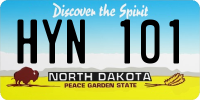 ND license plate HYN101