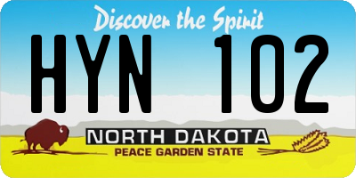 ND license plate HYN102