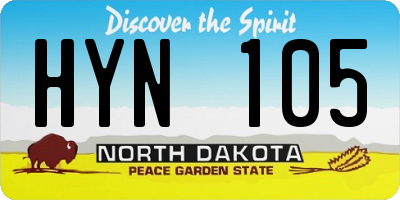 ND license plate HYN105